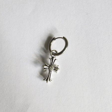 Сережка хресті з камінцем