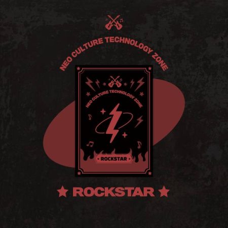 Обкладинка альбому Neo Culture Technology Zone «Rockstar» у чорно-червоному оформленні з блискавкою та гітарами