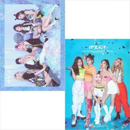 Обкладинка альбому ITZY «IT'z ICY» — два варіанти промо-постерів із учасницями гурту