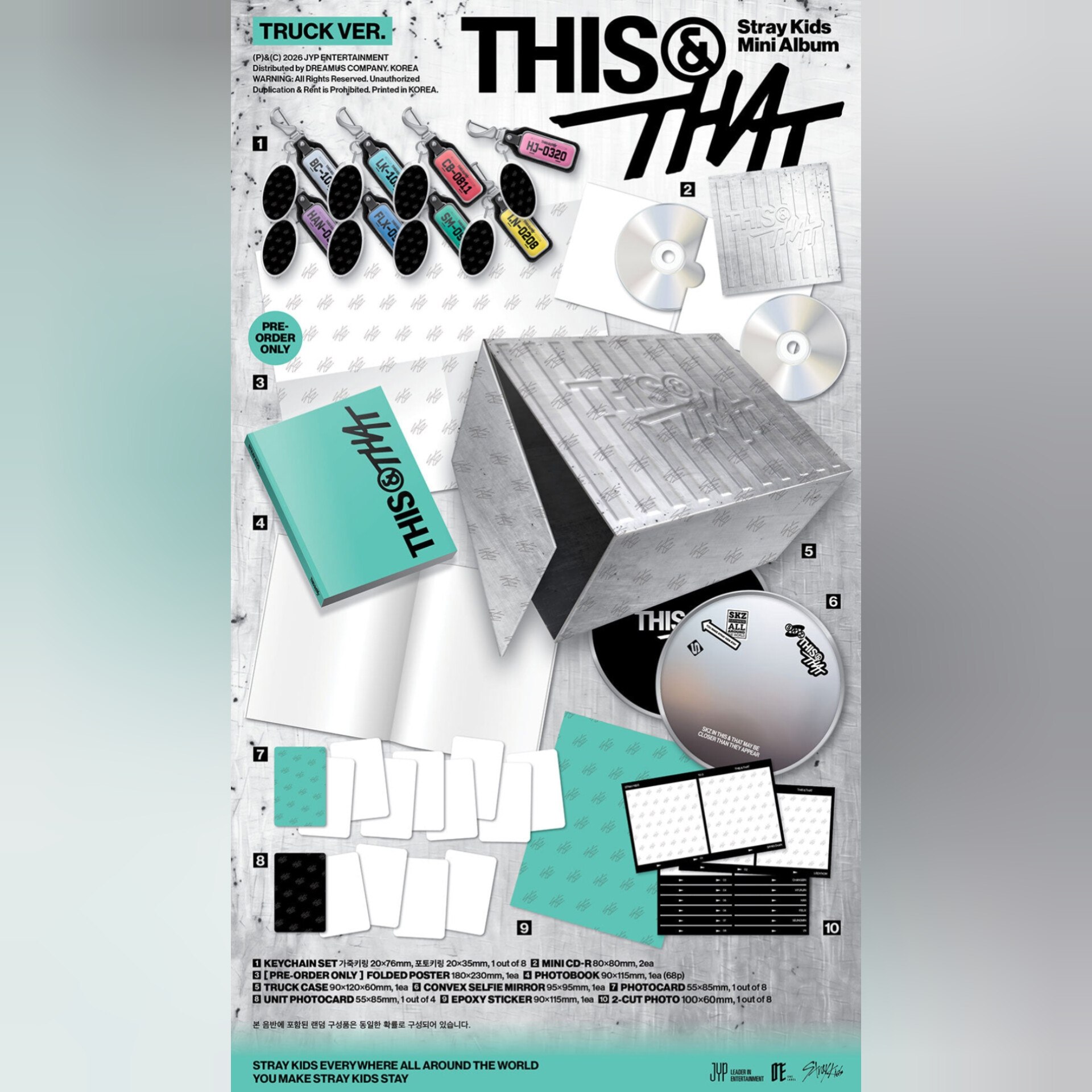 Міні-альбом Stray Kids «This & That» (Truck Ver.) з комплектом: кейс-вантажівка, фотобук, диски, брелоки та фотокартки.