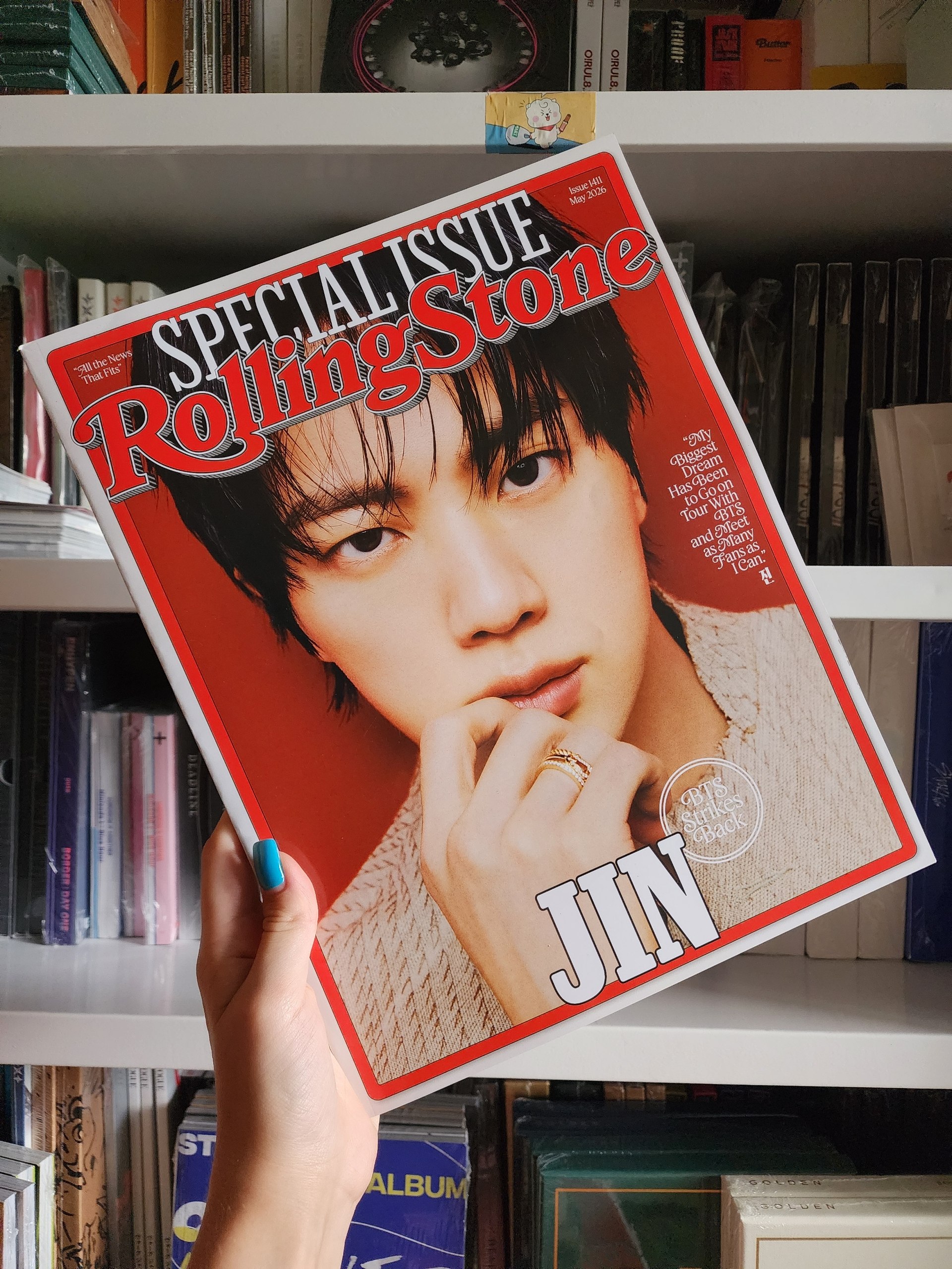 Журнал Rolling Stone Special Issue з Джином (BTS) на обкладинці, червоний дизайн з написом JIN.