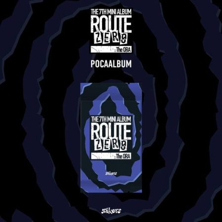 POCAALBUM гурту Xikers — 7-й міні-альбом ROUTE ZERO: The ORA у синьо-чорному оформленні.