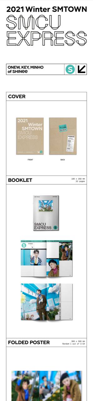 Альбом 2021 Winter SMTOWN SMCU EXPRESS версія SHINee (Onew, Key, Minho) з обкладинкою, буклетом та постером.
